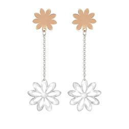 Lunghi Donna Stroili Ottone Bianco Rosa Fiore Con Glitter 16