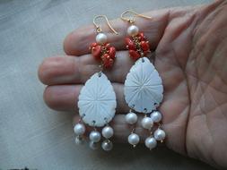 Lunghi In Cammeo Sardonico  & Perle Naturale   Con   Arg, 92