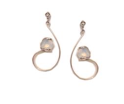 Lunghi Pendenti Argentati Cristallo Swarovski Bianco Opaco