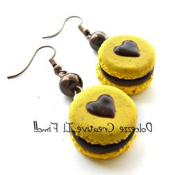 Macarons Heart Macaron Limone E Gocce Di Cioccolato Miniatur