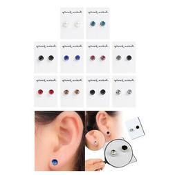 Magnetici Senza Foro Orecchini A Clip Con Diamanti Eleganti 