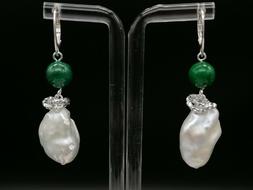 Monachella Donna Perla Pendenti Agata Argento 925 Gioiello I