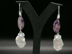Monachella Donna Perla Pendenti Ametista Argento 925 Gioiell
