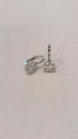 Monachella Donna/ragazza Oro Bianco 18 Kt 750 % Con Zirconi 