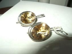 Monachella Ear Rings Quarzo Citrino Cabochon Argento 925 Ste