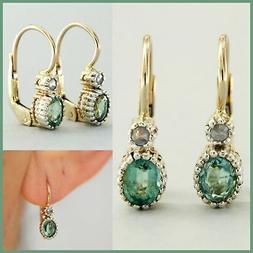 Monachella Oro Giallo 14 Kt. Smeraldi Diamanti Stile Antichi