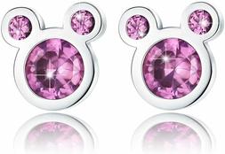 Mouse Bambina Donna Orecchini Argento 925 Anallergici Pink
