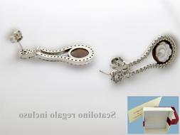 Natale In Argento 925 Rodiato Da Donna E Con Cammeo Fiore Di