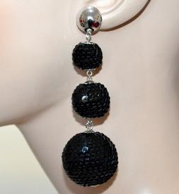 Neri Argento Paillettes Pendenti Donna Eleganti Ragazza Disc