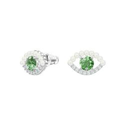 Swarovski Occhio Verde E Perle Originali E Romantici