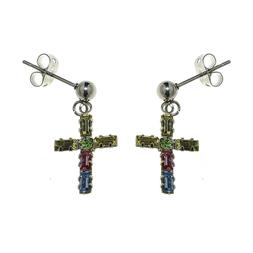 Orecchino Donna Crocifisso Cristallo Swarovski Rebollo Made 