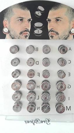 Orecchino Uomo Acciaio Finto Dilatatore Disco Argento Decora
