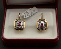 Oro 18 Kt Con Rubino E Diamante Taglio A Rosa Stile Antico