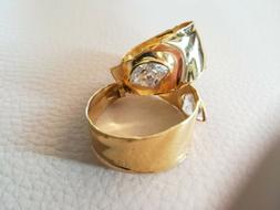 Oro 18k 750 Vintage Anni '80 Punzonati Cerchio Grammi 11