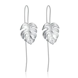 Oro 18k Foglie Di Monstera Pendenti Vero Argento 925 Gioiell