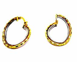 Oro  18kt        Anelle  Cerchi  Ovali  Cobra   Bicolore