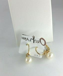 Oro 18kt Monachella Pendenti Con Perle  E Zirconi