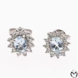 Oro Bianco 18 Kt 750 Diamanti 0,12 Ct Zaffiri Trilogy  -283/