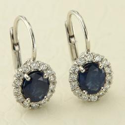 Oro Bianco 18 Kt 750 Zaffiri E Diamanti Pendenti Da Donna Za
