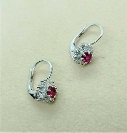 Oro Bianco 18k 750 Donna Fiore Quadrifoglio Zirconi Taglio D