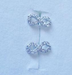 Oro Bianco 18k 750 Infinito Zirconi Taglio Diamante Love Don