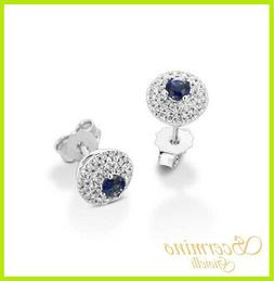 orecchini oro bianco 18k zaffiri e diamanti