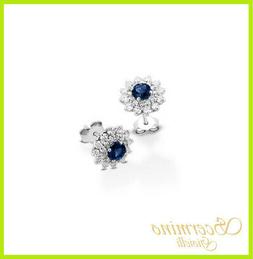 Oro Bianco 18k : Zaffiri E Diamanti Naturali 0.34 Carati Cer