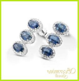 Oro Bianco 18k : Zaffiri E Diamanti Naturali 1.79 Carati Cer