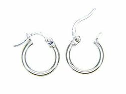 Oro   Bianco  18kt        Anelle - Cerchi  Piccoli  Canna 1,