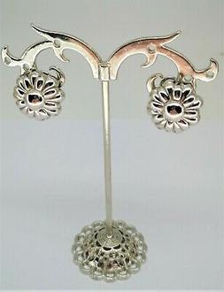 Oro Bianco Margherita Fiore Clips Donna Boucles Or Blanc 18k