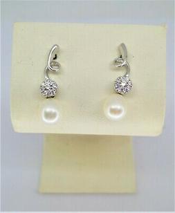 Oro Bianco Perla Vera Punto Luce Sposa Donna Boucle Or Blanc