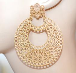 Oro Dorati Donna Cerchi Pendenti Filigrana Lucidi Metallizza