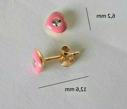 Oro Giallo 18 Kt 750 Bimba Bambina Or155 Cuore Cuoricino Mad