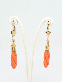 Oro Giallo 18 Kt 750 Corallo Rosa -301/vv-