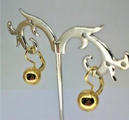 Oro Giallo 18k 750 Perla Sfera Donna Boucles Oreilles Or Jau