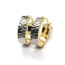 Oro Giallo & Bianco 750 18k, Cerchio, Martellati, Diametro 1