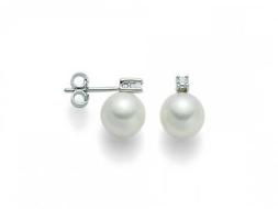 Miluna Oro Perla Per2303 Earrings Pearl Diamanti Perle 8 8,5