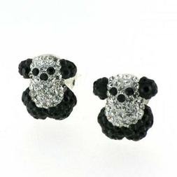 Orsetto Argento 925 Swarovski Bianco Nero