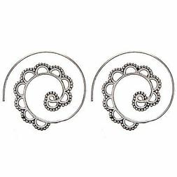 Ottone Argento A Spirale Dotwork Gypsy Tribali Etnici