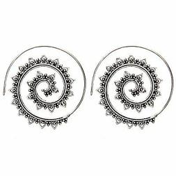 Ottone Argento Goccia Dotwork Spirale Etnici Tribali