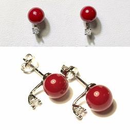 Pallina Corallo Rosso Argento Zaffiro  Lobo Bottone  Perla  