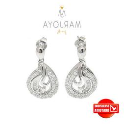 Pendenti A Goccia Con Pav&egrave; Di Zirconi Bianchi In Argento 92