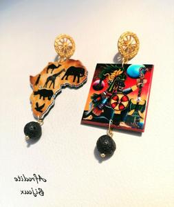 Pendenti Africa Savana Mappa Spaiati Con Pietra Lavica Triba