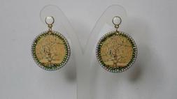 orecchini,pendenti,albero della vita,klimt,swarovski