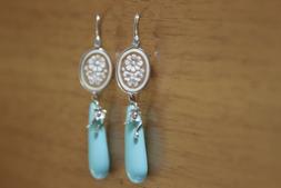 Pendenti Argento 925 Cammeo Inciso A Mano Pasta Turchese Mad