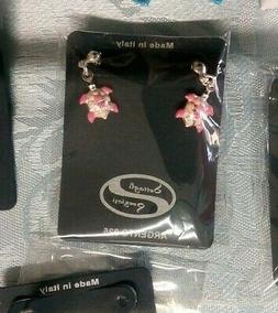 Pendenti Argento 925 Tartaruga Testuggine Rosa Con Chiusura 