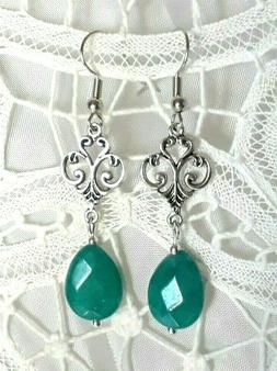 Pendenti Artigianali Con Giada Verde Ottanio E Charms Morocc