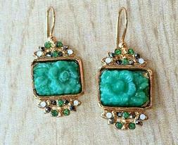 Pendenti Cabochon Vintage Color Verde Giada Swarovski Stile 
