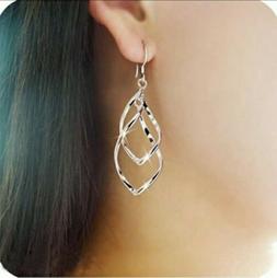 Pendenti Colore Argento A Spirale Liscio Rodiato Doppia Spir