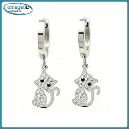 Pendenti Con Cerchio Donna Acciaio Inox Gatto Da In A Bigiot